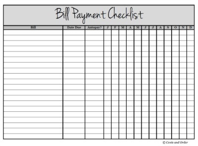 Free Printable Bill Payment Checklist You Can Download Now